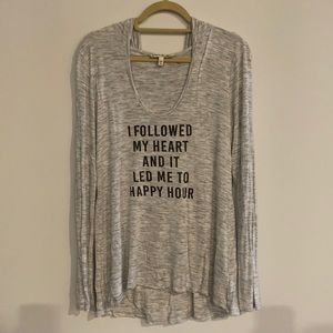 Express long sleeved hooded top